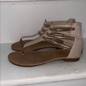 Rose pink and gold sandals 7.5/ Medium